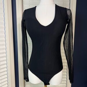 Klassy Network Black Mesh Bodysuit